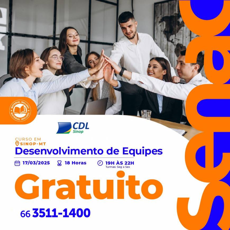 CDL Sinop e Senac abrem vagas para cursos gratuitos de capacitação