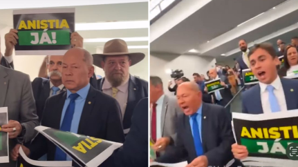 Em Brasília, Barbudo participa de protesto por perdão a golpistas do 8 de janeiro