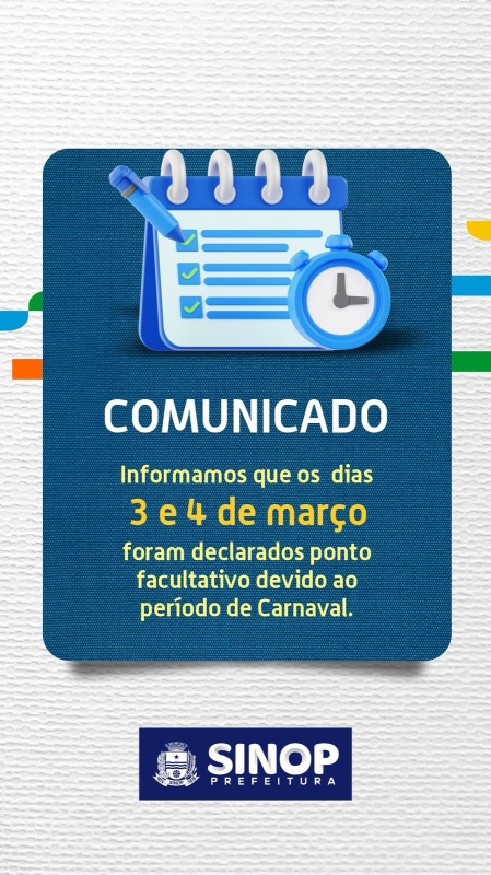 Prefeitura terá ponto facultativo no Carnaval com serviços essenciais mantidos: confira lista