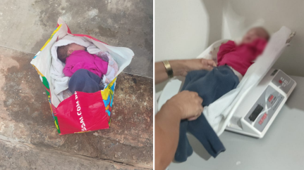 Polícia encontra mãe que abandonou filha em sacola; ela está presa