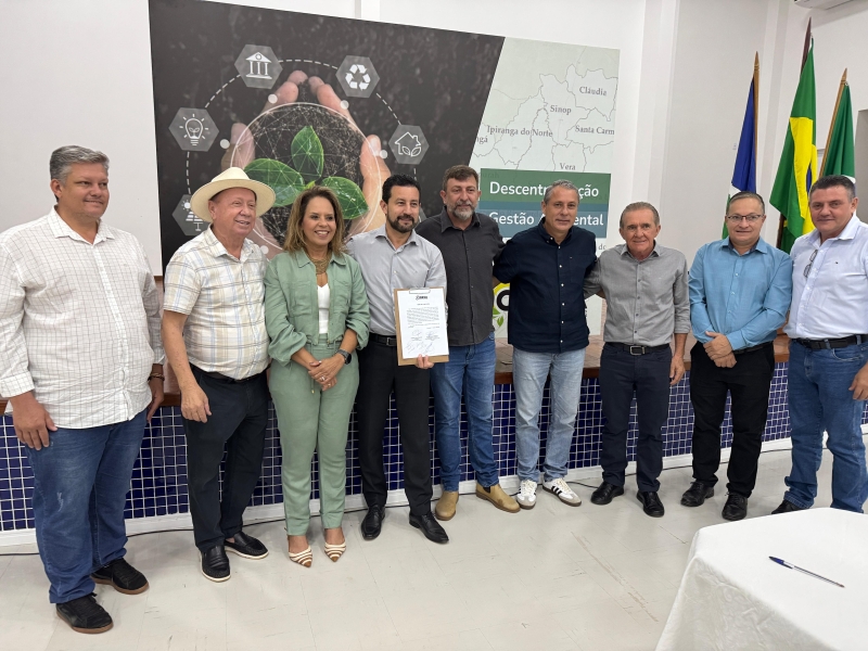Prefeito de Sinop participa de assinatura de  termo de descentralização na gestão ambiental por meio do CIDESA