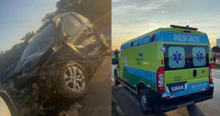 Acidente entre 3 veículos bloqueia  BR-163 em Nova Mutum