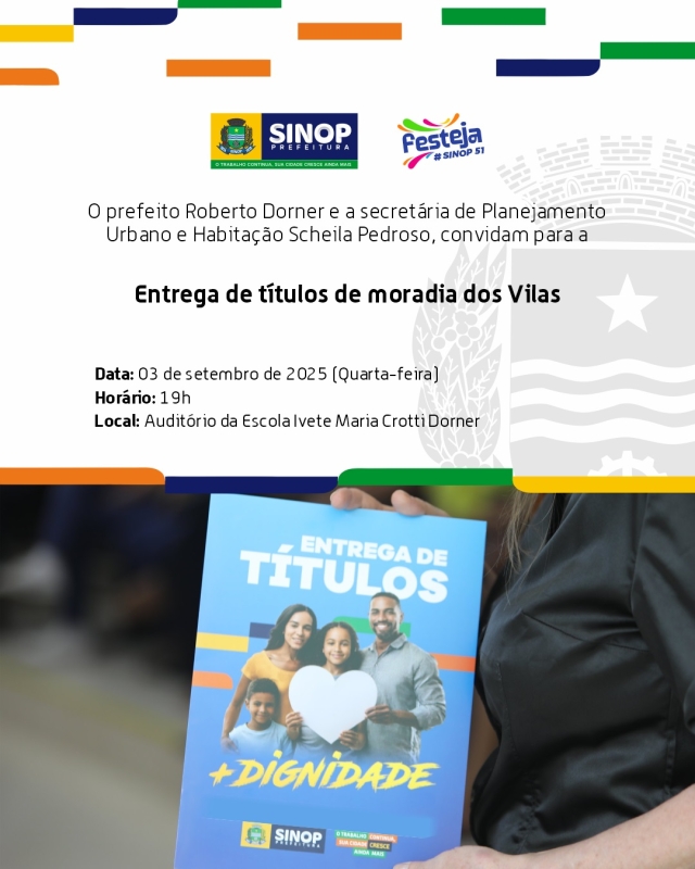 Festeja: Prefeitura entrega hoje (03) escrituras para moradores do Vila Santana II e mais 5 bairros