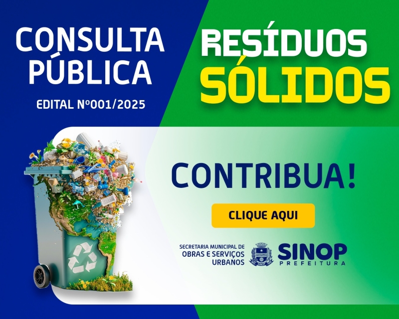 Prefeitura lança consulta pública para construção do plano de coleta dos resíduos domésticos e sólidos