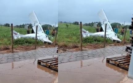 Avião cai durante chuva em cidade de MT e deixa dois mortos