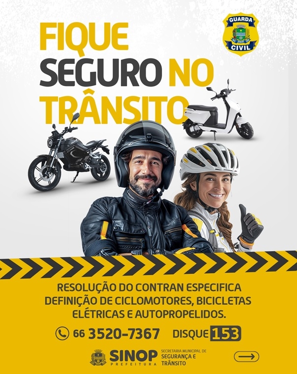 Prefeitura de Sinop alerta condutores sobre novas definições de veículos e permissões para dirigir