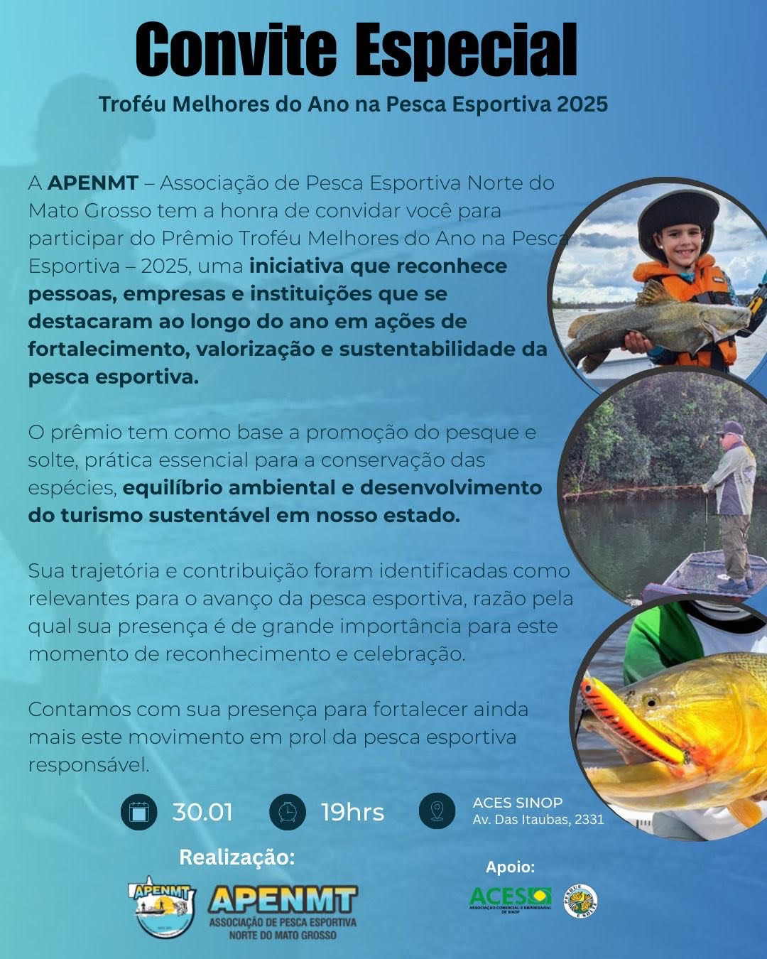 Troféu Melhores do Ano da Pesca Esportiva 2025 será realizado em Sinop