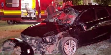 ESTAVA EMBRIAGADA:  Mulher fica ferida após capotar veículo no bairro Jardim Imperial, em Sinop