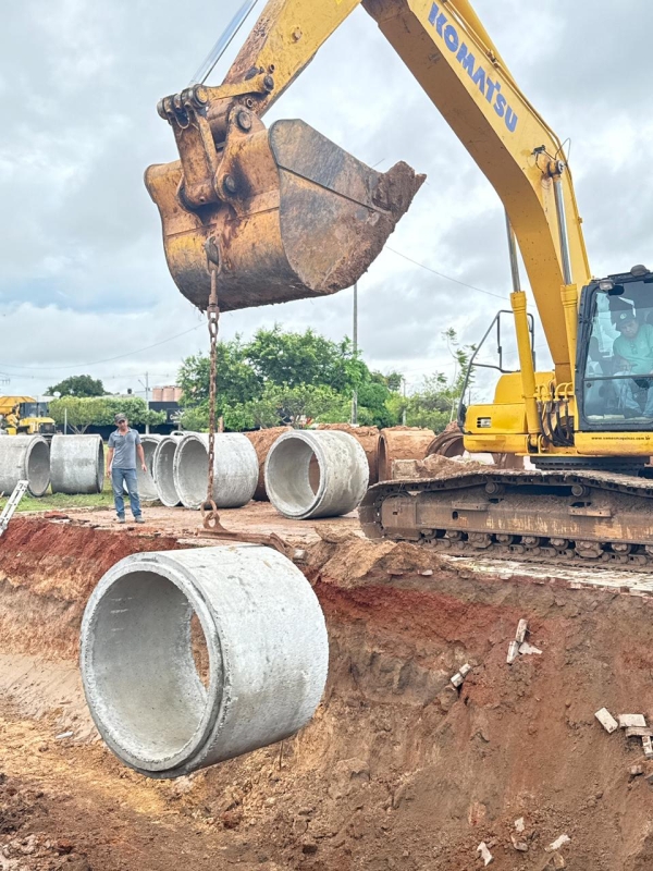 Prefeitura de Sinop inicia nova obra estruturante na rede de drenagem na Avenida das Palmeiras
