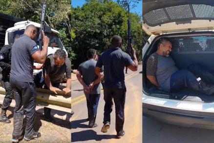 Ladrão de caminhão pula em rio para fugir da PM, mas acaba preso
