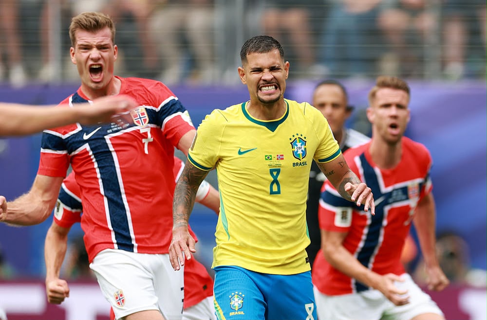 Com pênalti desperdiçado por Bruno Guimarães, Brasil perde para a Noruega e se despede da Copa