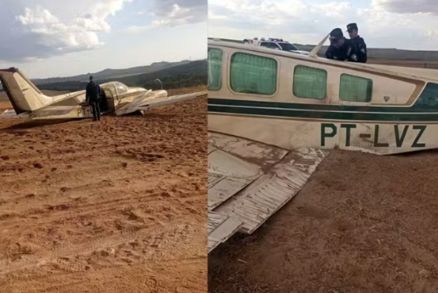 Avião faz pouso forçado em fazenda às margens de rodovia