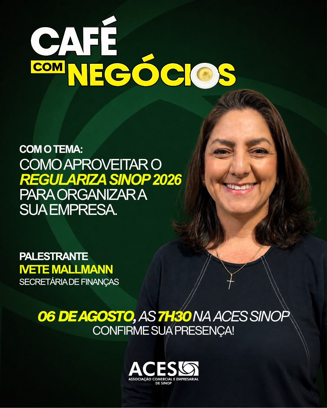 ACES promove Café com Negócios para orientar empresários sobre o Regulariza Sinop 2026