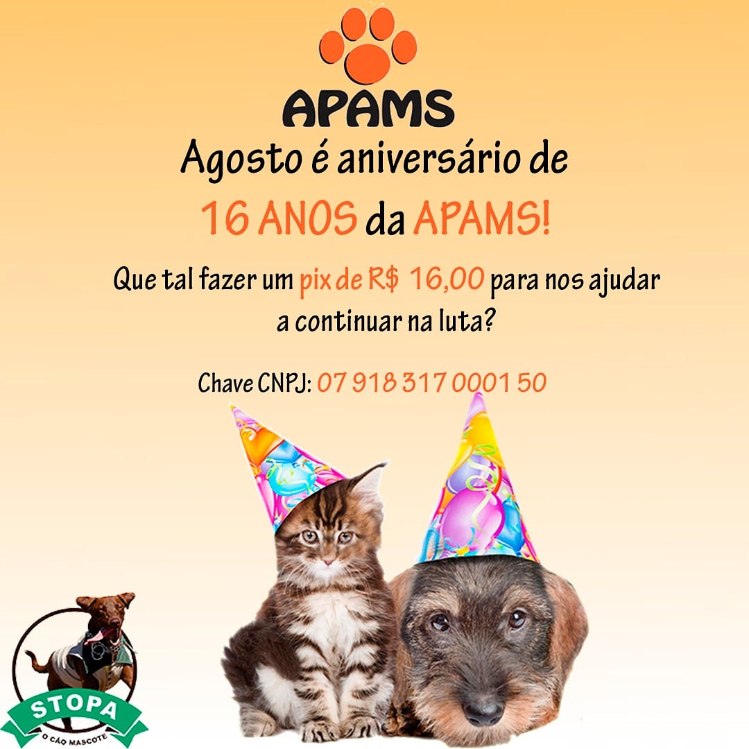 Comunicado APAMS, programação de Aniversário da Instituição